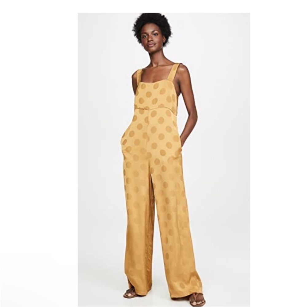 Capulet Gold Polka Dot Jumpsuit with Wide-Leg Silhouette